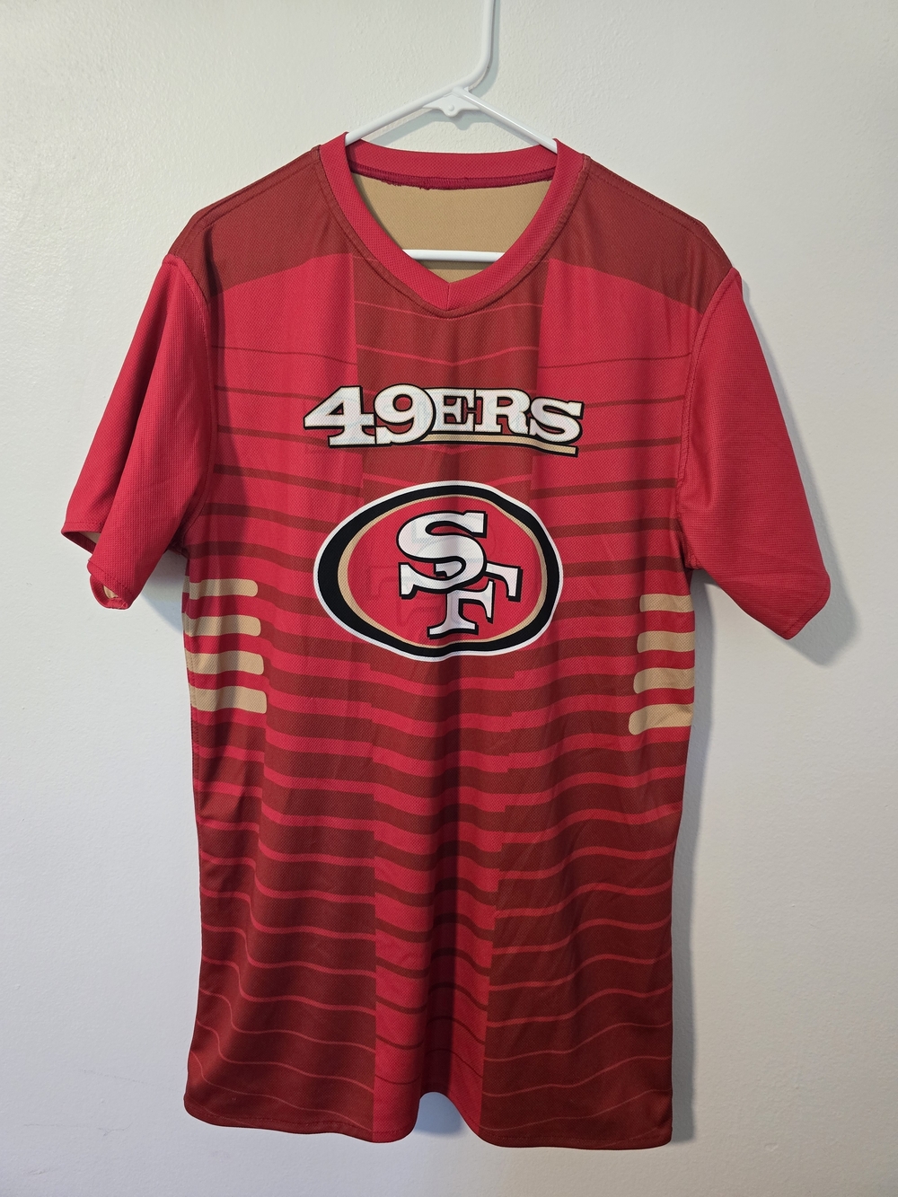 NFL Reversible Flag Football San Francisco 49ers Jersey Shirt Mens Med Red Gold